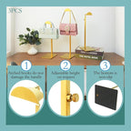 Purse Display Stand 3PCS Gold Handbag Stands for Bag Organizer Stainless Steel Hanging Hook Stands Adjustable Height Home Sto
