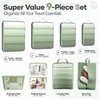 Veken 9/11 Set Compression Packing Cubes for Travel Essentials,Compressible Expandable Large Luggage Suitcase Organizer Bags 