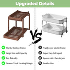 Bamboo Under Sink Organizer and Storage, 2 Pack Pull Out Cabinet Organization, 2 Tier Vertical Slide Out Undersink Storage Sh