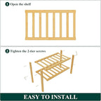 Smiry Bamboo Shoe Rack for Closet, 2 Tier Small Wooden Stackable Shoe Organizer, Free Standing Shoes Storage Shelf for Entryw