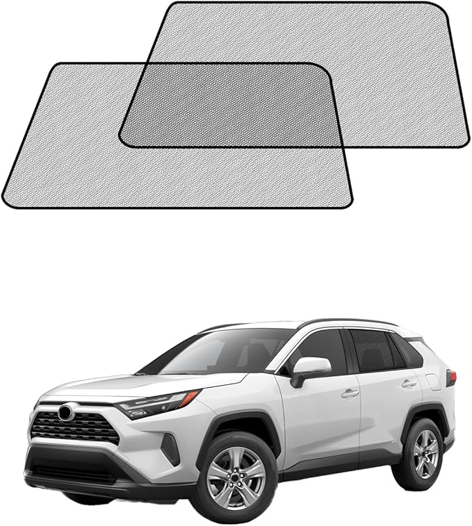 Car Window Shades for Toyota RAV4(2019-2025), 2-Pack Rear Window Sun Shades for Baby – Breathable Mesh, UV & Heat Blocker, Privacy Protection for Camping, Travel, Sleep & Nursing