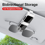 Universal Car Sun Visor Double-Layer Glasses Holder,Practical Visor Sunglasses Holder Clip,Space-Saving Car Interior Accessory,car Sunglass Holder that Can Hold Two Pairs of Glasses (White)