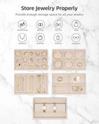 Vlando 6 Layer Large Jewelry Box - Jewelry Holder Organizer, Jewelry Box Organizer for Drawer Necklace Ring Bracelet and Watc