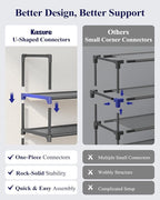 Kitsure Shoe Rack - 10-Tier Shoe Organizer with Detachable Fabric Shelves & Metal Frame, Tall Shoe Rack for Closet, Entryway,