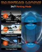 IIWEY 4K Dash Cam 3 Channel, Triple STARVIS 2 Sensors (IMX678 Front, IMX675 Cabin & Rear), 4K+2K+1080P HDR, Night Vision 3.0,