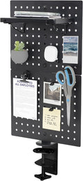 VIVO Steel Clamp-on Desk Pegboard, 12 x 20 inch Privacy Panel, Magnetic Peg Board, Office Accessory Organizer, Above or Under