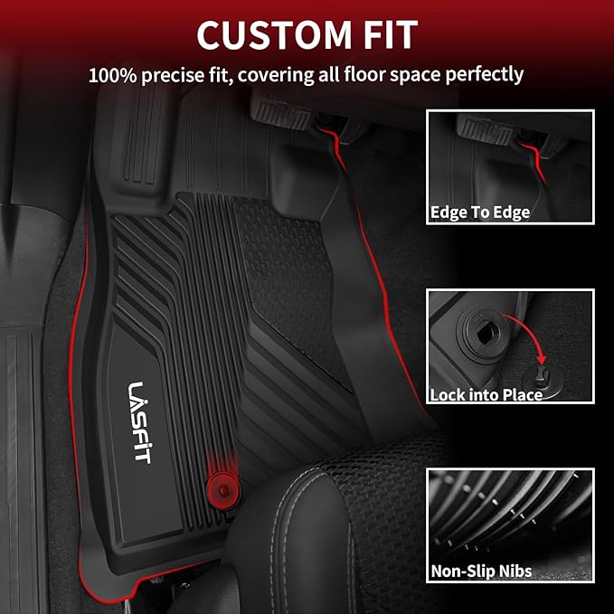 LASFIT All Weather Floor Mats for Subaru Crosstrek & Impreza 2026 2025 2024 (Non Crosstrek Hybrid), Custom Fit All Season TPE Guard Durable Floor Liners for Subaru Crosstrek & Impreza Car Accessories