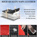 Coverado Front Seat Covers, 2 Pack Waterproof Seat Covers for Cars, Luxury Leather Seat Cushions, Front and Rear Seat Protect