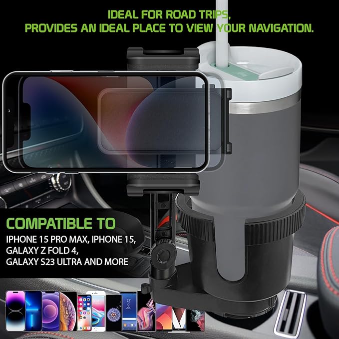 Cellet Car Cup Holder Phone Mount, Phone Holder Mount Cradle Universal Adjustable Compatible for All Smartphones Apple iPhone, Samsung Galaxy Note, LG, Moto Google Pixel (Extra Cup)