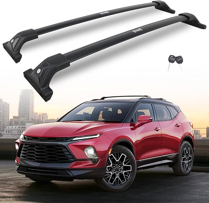 Snailfly 330 lbs Lockable Roof Rack Cross Bars Fit for 2019-2026 Chevy Chevrolet Blazer with Side Rails (Not for EV), Aluminum Crossbars Cargo Carrier for Bike Kayak Skis Rooftop Accessories