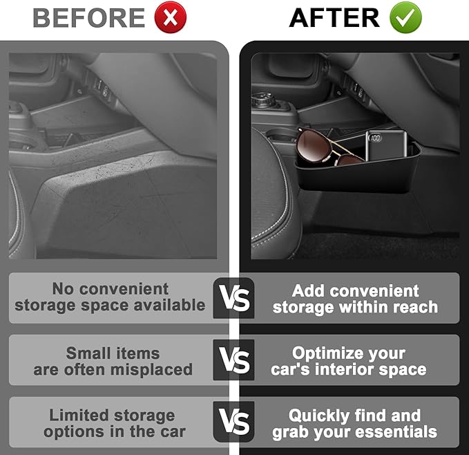 Muslogy for 2022 2023 2024 2025 2026 Maverick Center Console Shifter Storage Box ABS Material Console Side Organizer with Stronger Tape Compatible with Ford Maverick 2022-2026 (Only Passenger Side)