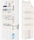 WISELIFE 5-Tier Over the Door Organizer for Hanging - 50LB Heavy-Duty Back of Door Organizer with 5 Spacious Pockets & 13 Mes