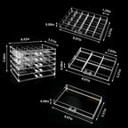 Clear Jewelry Box, Jewelry Organizer with 5 Drawers, 5-Layer Acrylic Storage Box for Women, Earring Display Holder for Earrin