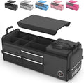 LIBZAKI Oversize 4 in 1 Car Trunk Storage Organizer, Multi Compartment Collapsible Trunk Storage Box with Cooler Bag for Car