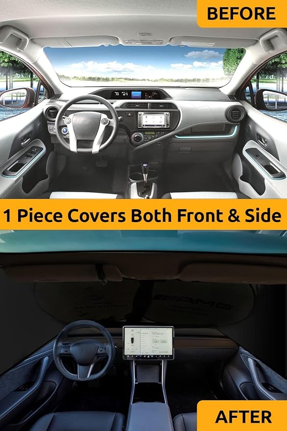 Windshield Sun Shade for Car Windshield,Front and Side Window Shades,Sun Visor Blocker Heat and UV Rays,Automotive Accessories Protector (Medium Size 61x 32 inches)