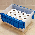 Akro-Mils KeepBox 12 Gallon Storage Container, Nesting and Stackable Plastic Storage Box with Lid Attached, Clear Tote for Ga