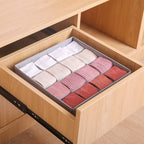 Qozary 2 Pack Socks Underwear Drawer Organizer Divider, 24 Cell or 16 Cell Collapsible Cabinet Closet Organizer Storage Boxes