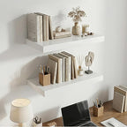 INHABIT UNION 20in Floating Shelves for Wall, Wall Mounted Shelves for Decor Storage Set of 2, Floating Shelf for Bedroom, Ba