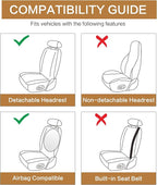 Leather Car Seat Covers Front Set, Waterproof Faux Leather Seat Covers for Cars, Non-Slip Car Interior Covers Universal Fit f