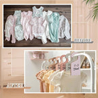 Patelai 14 Pcs Blank Wooden Clothing Rack Divider with Marker Pen Closet Blank Organizers Hanger Separators Hanging Closet Di