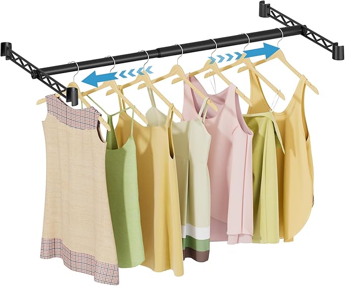 VIPEK Expandable Closet Rod with Hanger Rail Suitable for 24"-41" Wire Shelf Clothes Rack Adjustable Metal Heavy Duty Hanging