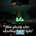 Crochet Glowing Ghost Car Air Freshener, Halloween Car Decor, 15ml Refillable Oil Diffuser Bottle with Hanging Crochet Decor 