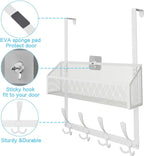 Kaiferty Over The Door Hooks Organizer, Coat Rack Over The Door Storage Hanger Towel Rack, Back of Door Storage Organizer for