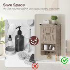 MAHANCRIS Bathroom Wall Cabinet, Farmhouse Medicine Cabinet with Adjustable Shelf, 3-Tier Wall-Mounted Storage Cabinet with 3