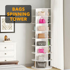 SpaceAid 8 Tier Rotating Shoe Rack Tower, Spinning Shoe Display Lazy Susan, Revolving 360 Shoe Rack Storage Round Carousel, V