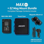 Escort MAX 360c MKII Laser Radar Detector - Dual-Band Wi-Fi and Bluetooth Enabled, 360° Directional Arrows, Black & EZ Mag Mo