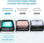 Cambond See Through Mesh Compression Packing Cubes for Travel Women - 4 Set Lightweight Expandable Compression Cubes for Trav