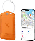 TopMade Smart Luggage Tag with Find My, Premium Leather Luggage Tags for Suitcase, Travel Bags, Backpacks, Anti-Lost Suitcase