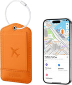 TopMade Smart Luggage Tag with Find My, Premium Leather Luggage Tags for Suitcase, Travel Bags, Backpacks, Anti-Lost Suitcase