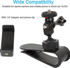 PellKing Car Sun Visor Mount VLOG/Video Holder for iPhone Samsung Cell Phone GoPro 13 12 10 9 8 7 6 Insta360 X5 X4 X3 X2 X RS R AKASO DJI Osmo Action 5 4 3 2 Camera and Accessories