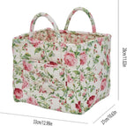 Boho Fabric Storage Basket, Large Capacity Laundry Basket, 12.2'' x 10.23'' x 10.23'' Collapsible Laundry Hamper with Easy Ca