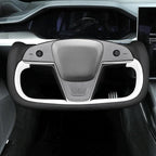 MEWANT Hand Stitched Tesla Model S Yoke Real Leather Steering Wheel Cover Wrap for Tesla Model S 2021-2023 / Model X 2021-2023 Tesla Yoke Steering Wheel Accessories(3D Style)