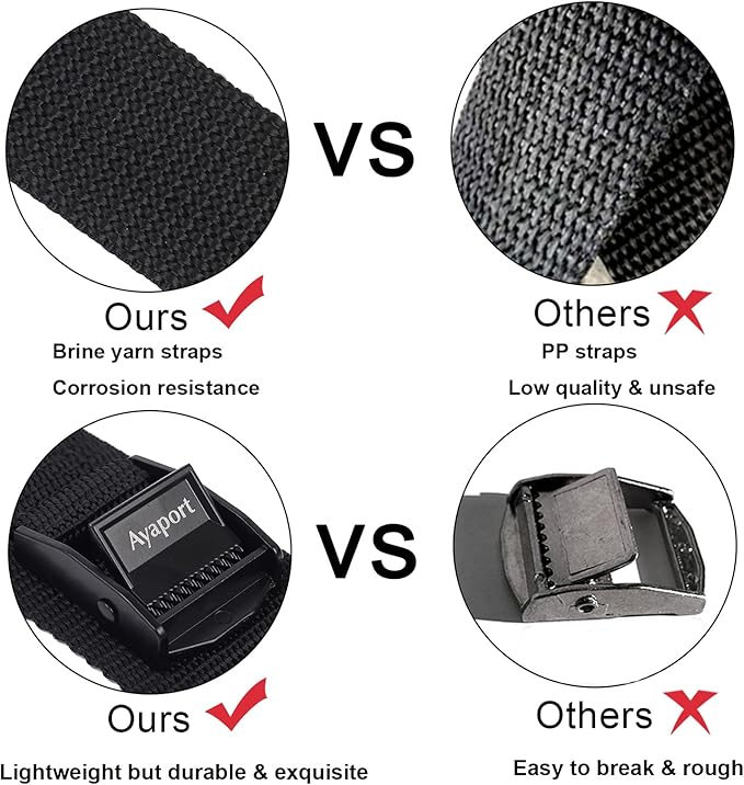 Ayaport Adjustable Cam Buckle Lashing Straps 6ft 4pack Tie Down Straps