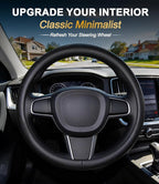 XCBYT Steering Wheel Cover for 14.5–15 Inch Steering Wheels, Microfiber Leather Steering Wheel Cover, Anti-Slip Breathable Gr