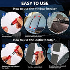 FRONTLINE Window Breaker and Seatbelt Cutter (2 Pack) Car Window Glass Breaker Safey Hammer Emergency Escape Tool Car Accesso