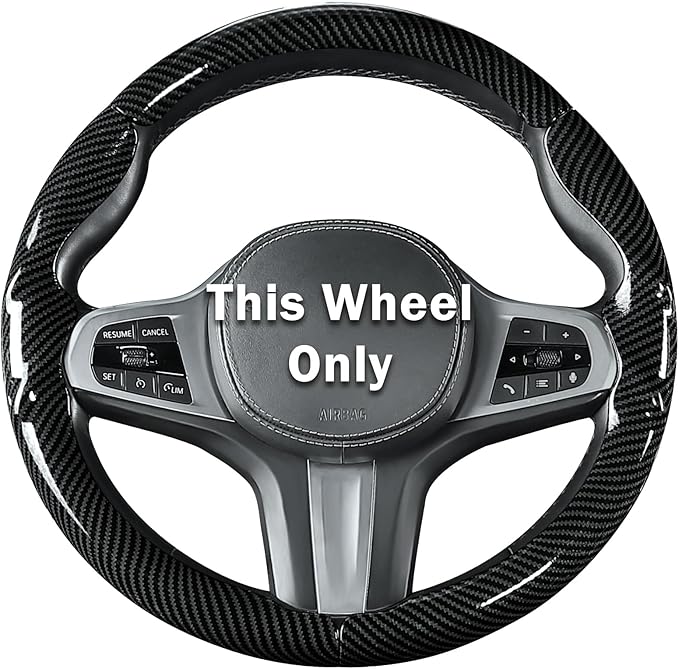 Steering Wheel Cover for BMW 3 4 Series(2021-2024) 5 Series(2020-2023) X5(2019-2020) X7(2020-2025) 328i 320i 330i 325i 528i 535i 530i M3 2 4 7 8 Series X3M X4 X6 XM M2 M4 M5 M8 Z4 i4, Glossy Black