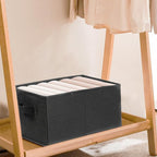 JAKAGO Fabric Storage Bins set of 4 Rectangle Storage Baskets with Handle Foldable Closet Organizer for Clothes Towel bedding