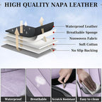 Coverado Universal Seat Covers Full Set, 5 Seats Universal Seat Covers for Cars, Waterproof Nappa Leather Car Seat Covers wit