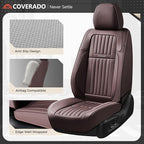 Coverado Car Seat Covers Front Seats, Seat Covers for Cars, Car Seat Protector, 2-Pack Car Seat Cushion Nappa Leather, Waterp