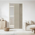 Jilron Accordian Door Curtain, 100% Blackout Folding Magnetic Doorway Curtains,Linen Style Closet Doors,for Room Divider,Priv