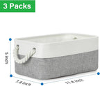 Bidtakay Small Baskets Fabric Storage Baskets for Organizing 3-Pack 12x8x5 Inch Collapsible Storage Bins for Shelves Canvas B