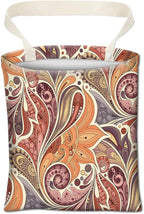 Car Trash Can, Cute Car Trash Bag, Hanging Car Organizer and Storage Bag, Trash Bin for Car Accessories, Vehicle, Travelling, Camping Cute Paisley Flowers