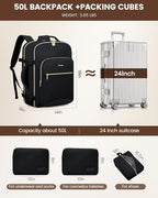 LOVEVOOK Travel Backpack for Women & Men 50L,Airline Approved Carry On Backpack Travel Essentials,TSA Carry on Luggage,Waterp