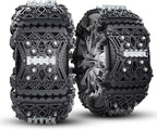 KYX Tire Chains for Car/SUV/Pickup Truks, Adjustable Universal Emergency Snow Chains for Tire, 8.7-11.1 inch, Caoutchouc, Big