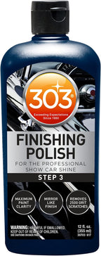 303 Products Finishing Polish for The Professional Show Car Shine - Maximum Paint Clarity - Mirror Like Finish - Removes 2500 Grit Scratches (Step 3), 12 fl. oz. (30703)