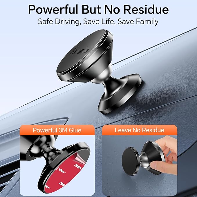 【 2-Pack 】 Magnetic Phone Holder for Car Dashboard【Strong Magnet】iPhone Magnetic Phone Mount for Car Phone Holder 【4 Metal Plate】Cell Phone Holders for Your Car Mount for iPhone 17 Pro Max Air 16 15